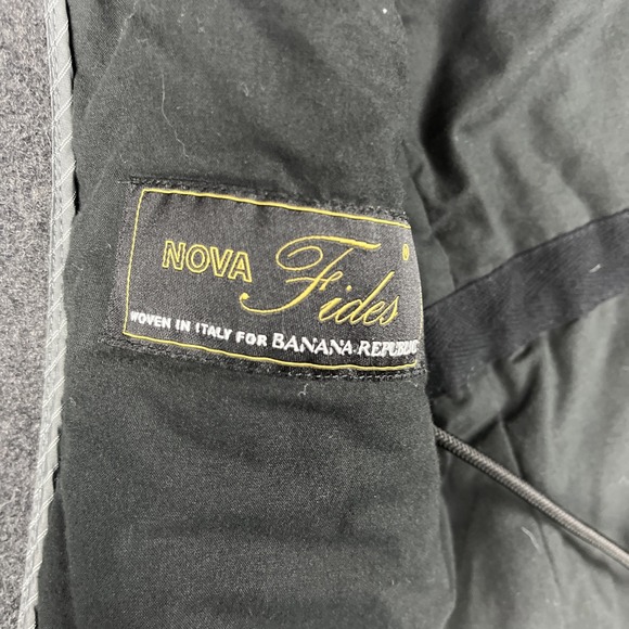 Banana Republic Jacket Mens M Gray Italian Wool Cashmere Full Zip Lined Pea Coat - Picture 7 of 16